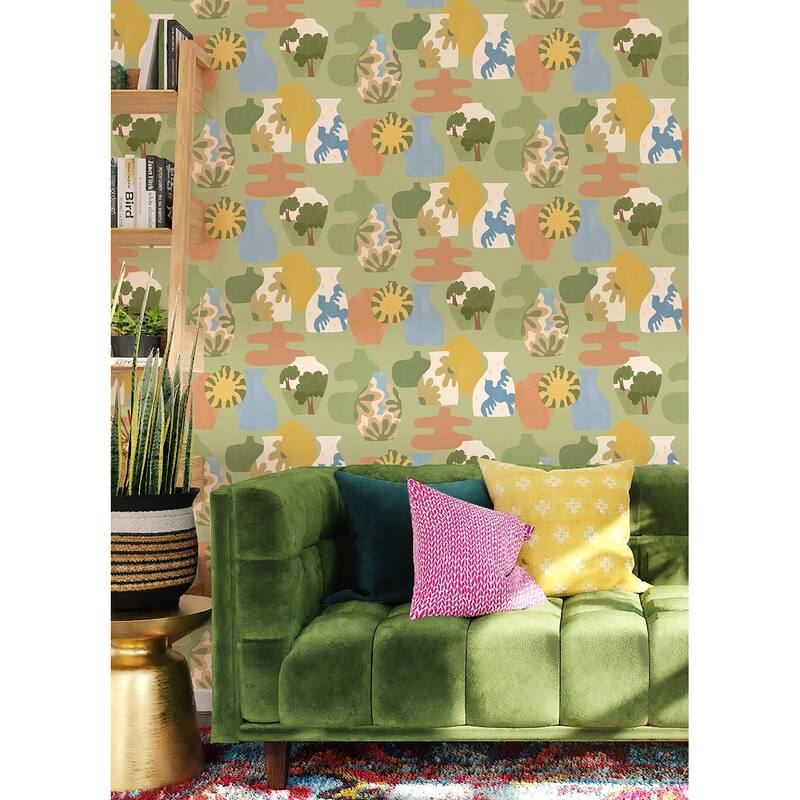 Alja Horvat Sage Miracle Vases Peel & Stick Wallpaper