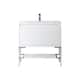 Option Brushed Nickel Base, Glossy White Top