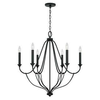 Bentley 30" 6-light Black Iron Chandelier