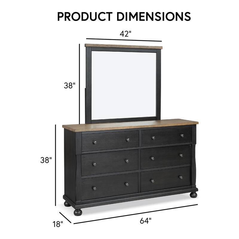 Furniture of America Lucan Modern 4-Piece Farmhouse Black Solid Wood Panel Bedroom Set