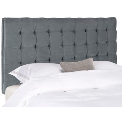 SAFAVIEH Kiana Steel Blue Velvet Upholstered Tufted Headboard