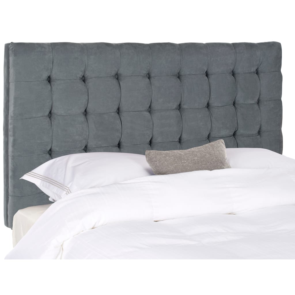 SAFAVIEH Kiana Steel Blue Velvet Upholstered Tufted Headboard