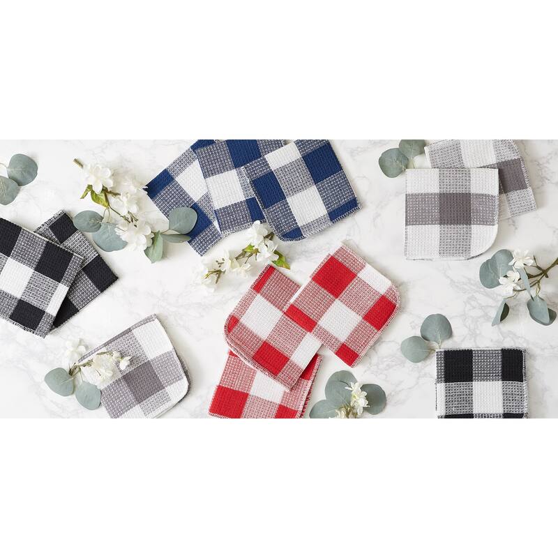 DII Black Buffalo Check Scrubber Dishcloth Set of 6