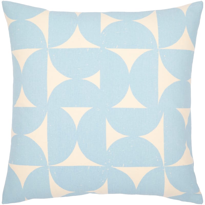 Livabliss Sanaya Half Circle Print Geometric Throw Pillow - 18"H x 18"W - Cover Only - Light Blue