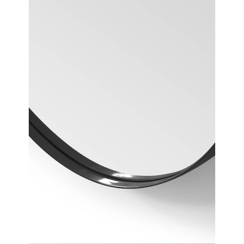 SUNBOW Black Round Wall and Bathroom Mirror - 24