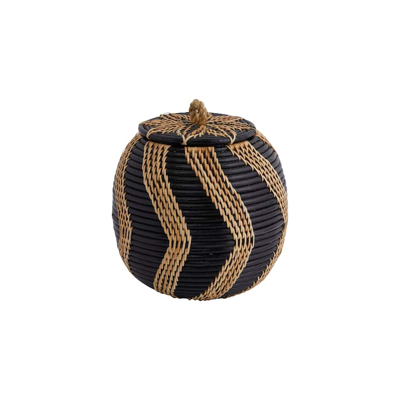Hand-Woven Rattan Basket with Lid