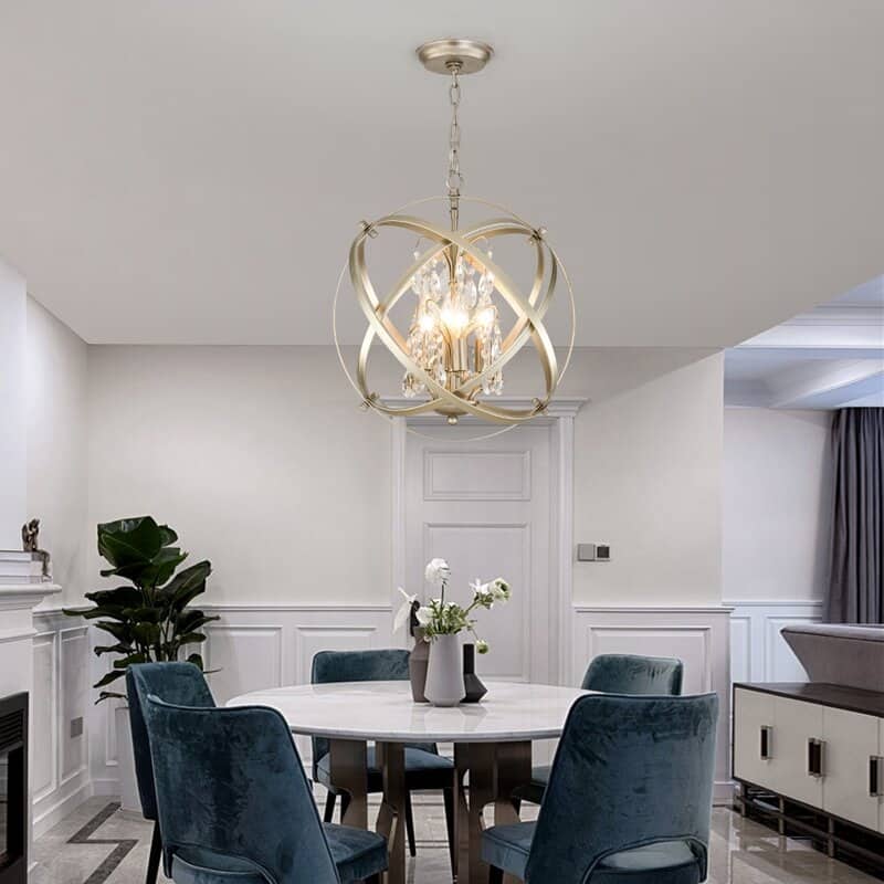 Maxax 4-Light Unique/Statement Globe Chandelier with Crystal