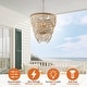 preview thumbnail 7 of 25, 19.7" Bohemian Layered Wood Beads Basket Chandelier Light