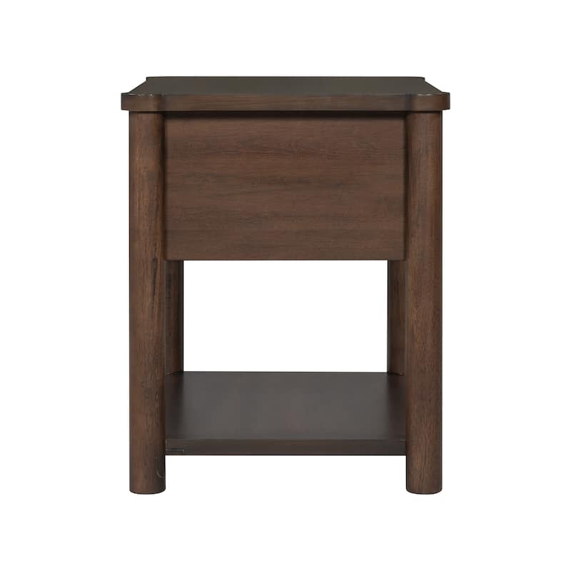 Farmhouse Bedside Table Light Gray Walnut Nightstands with Drawer, Set of 2 Bedside Table File Cabinet with Open Shelf