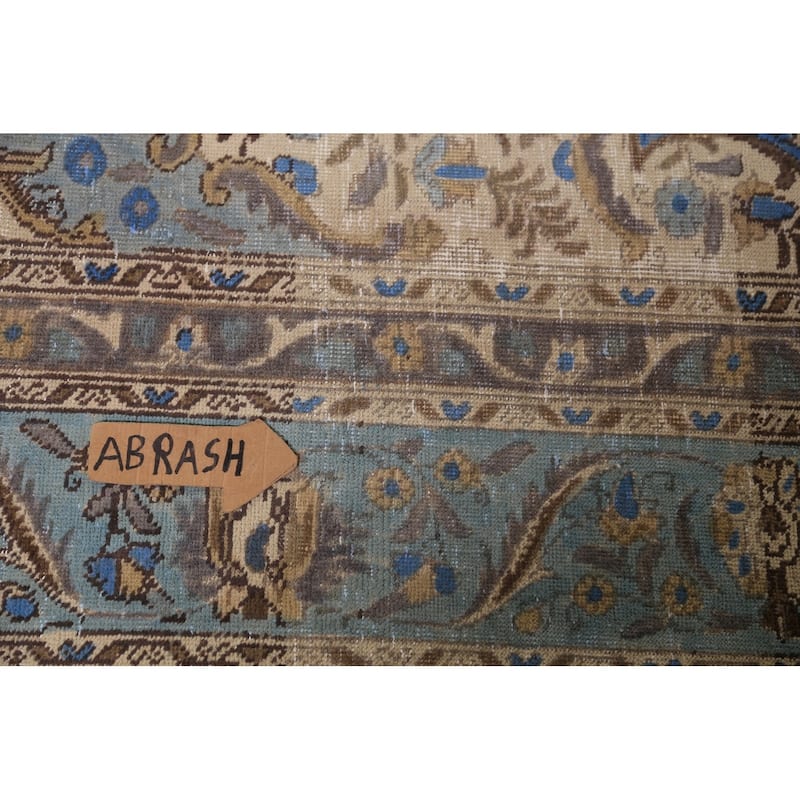 Traditional Beige Tabriz Persian Rug Handmade Wool Carpet - 7'6"x 10'10"