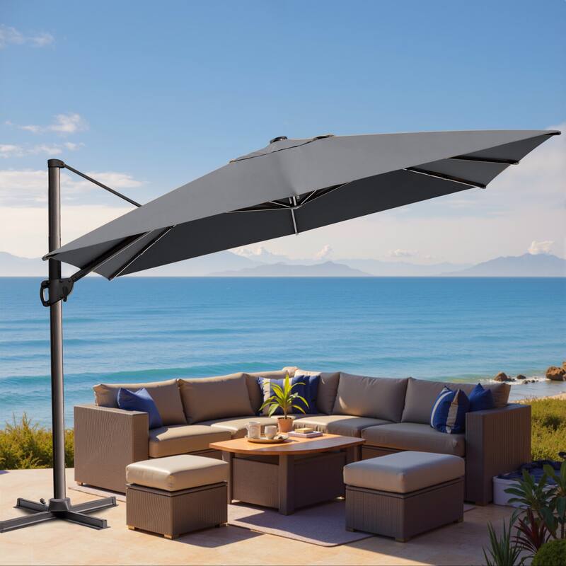 VredHom Outdoor Patio 9 FT x 12 FT Cantilever-Offset Umbrella