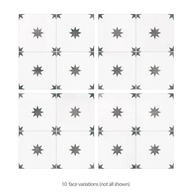 Merola Tile Starlight White 17-3/8" x 17-3/8" Porcelain Floor and Wall Tile