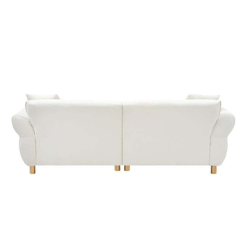 93.70 Inches Long, Teddy Sofa Fabric,With Two Matching Pillows And Three Spacious And Comfortable Seats