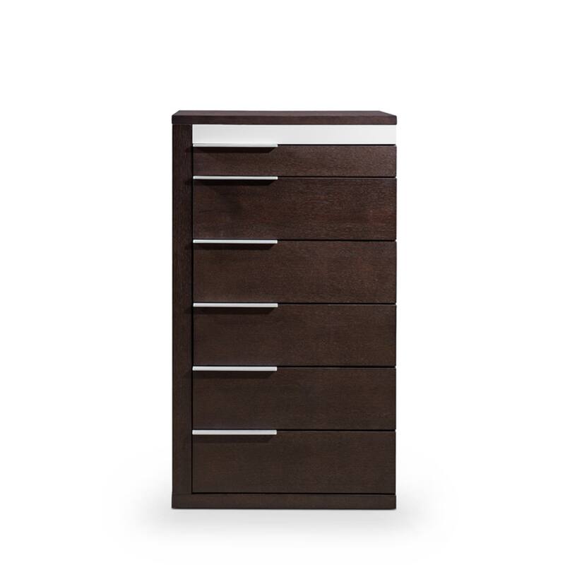 Modrest Torino Modern Brown Oak & Grey Chest