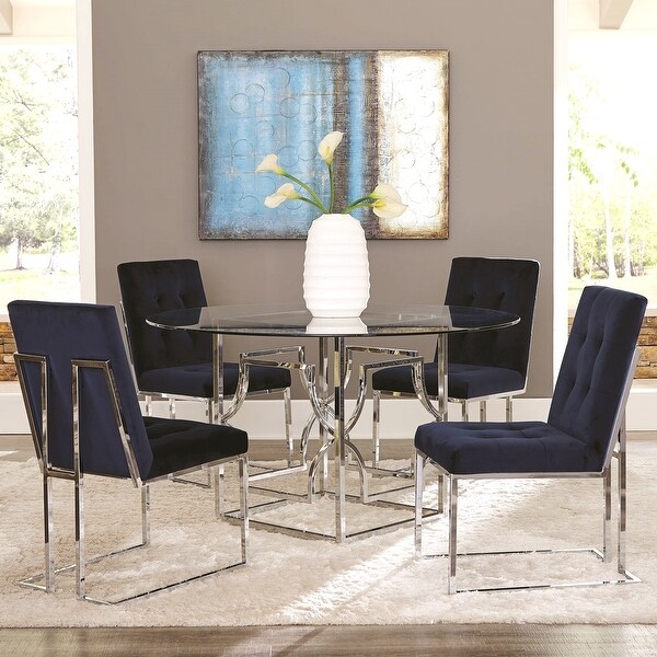 Midnight blue online dining chairs
