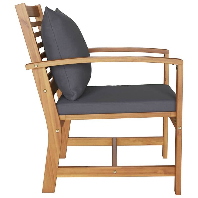 vidaXL Garden Chairs 2 pcs Natural 60 x 65 x 76.5 cm Solid teak wood - 23.6 x 25.6 x 30.1 inch