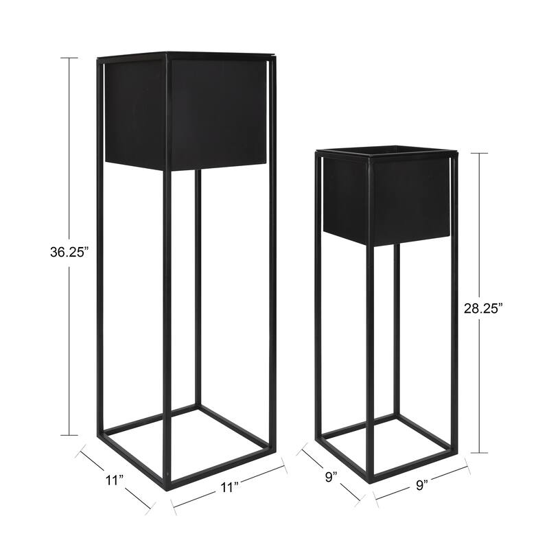 Kate and Laurel Palade Free Standing Metal Planter Set