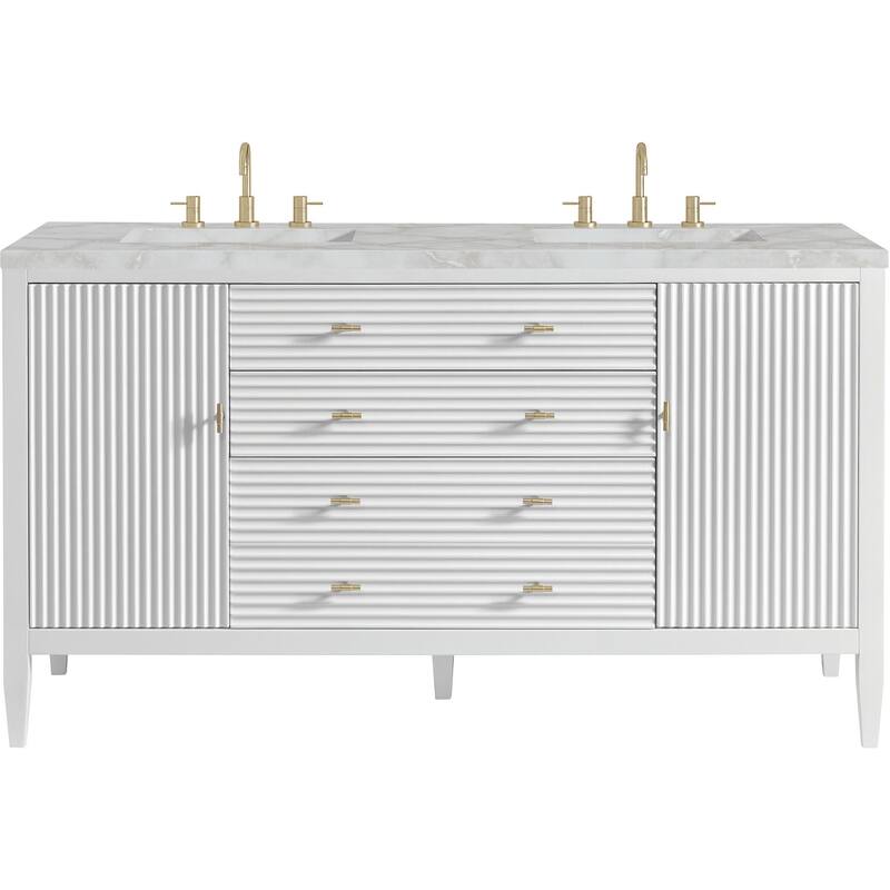 James Martin Vanities 485-V60D-FVSL Myrrin 60" Free Standing Double - Bright White