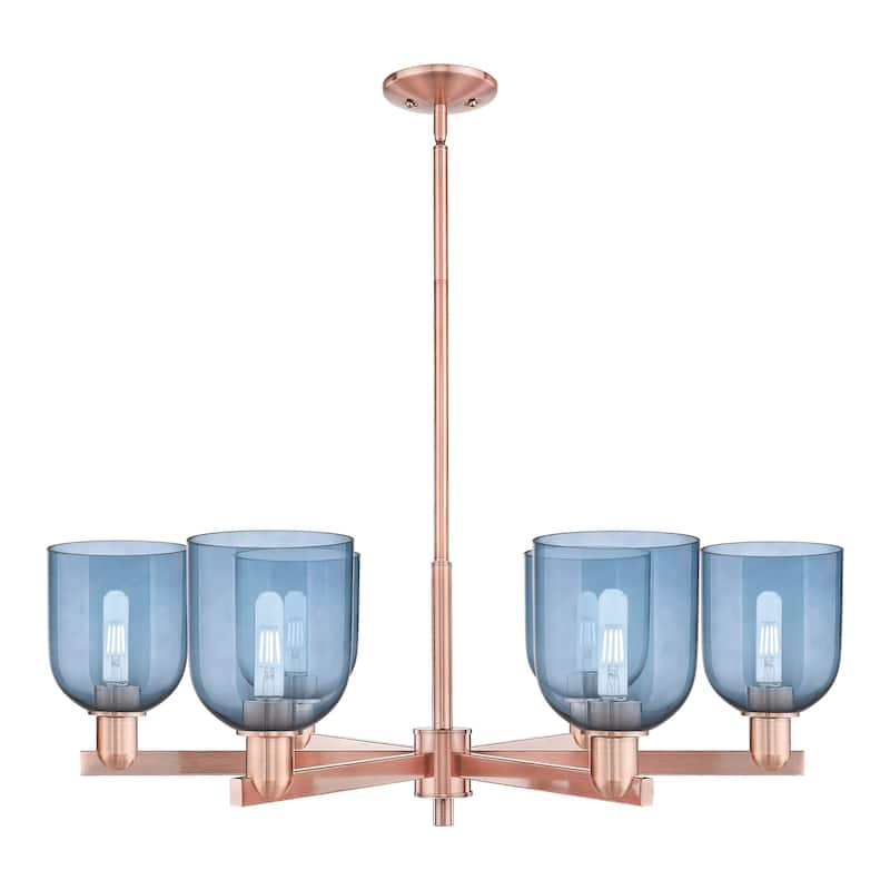 Innovations Lighting Endless Possibilities Arcadia - Bella - 6 Light 35" Stem Hung Chandelier - Blue/Antique Copper