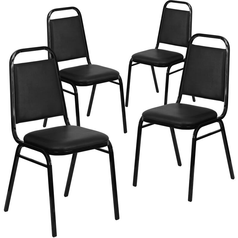 4 Pack Trapezoidal Back Stacking Banquet Chair - 20.25"D x 17.5"W x 34"H