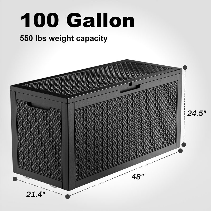 Outdoor Patio Storage Resin Lockable Deck Box - Picture 98 of 100
