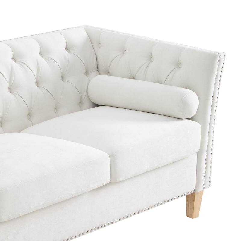 Christopher Knight Home - Ameson Transitional 3-Seat Sofa with Flared Arms, Nailhead Trim & Solid Wood Legs - 79.5"W