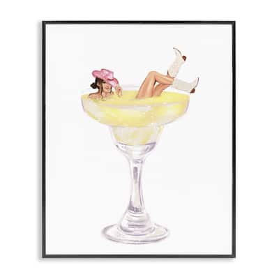 Stupell Glam Cowgirl in Margarita Framed Giclee Art Design By Ziwei Li