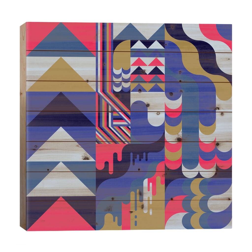 Lava Print On Wood by Greg Mably - Multi-Color