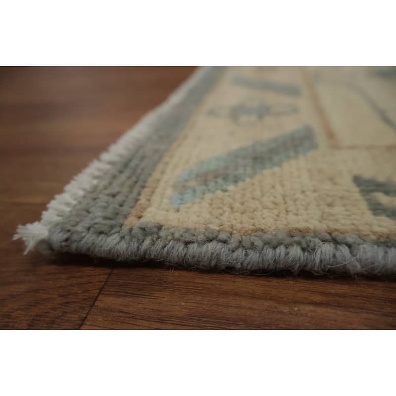 Hand Knotted Oriental 100% Wool Carpet Transitional All-Over Greys & Charcoal Oushak Area Rug - 9' 11'' X 7' 10''