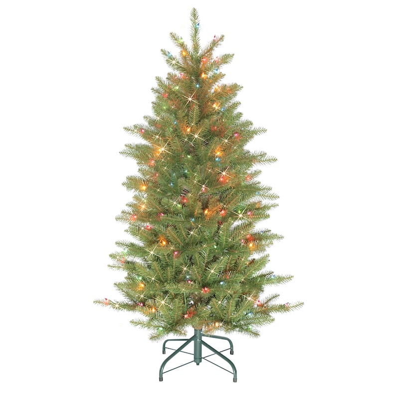 Puleo International 4.5' Pre-Lit Slim Fraser Fir Artificial Christmas Tree - 4.5
