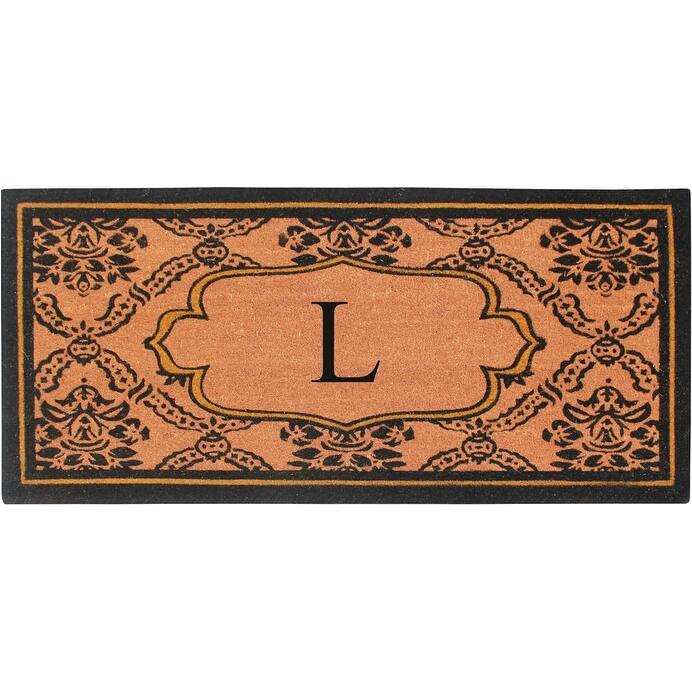 A1HC Uriel Treated Coir Monogrammed Entry Double Door Mat 30"x 60" - L