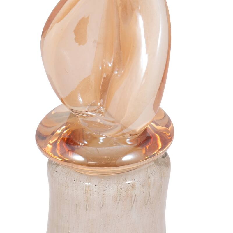 Sagebrook Home Meira Leaf Topper Glass Vase - Exquisite Design for Modern Homes - Durable & Elegant Decor