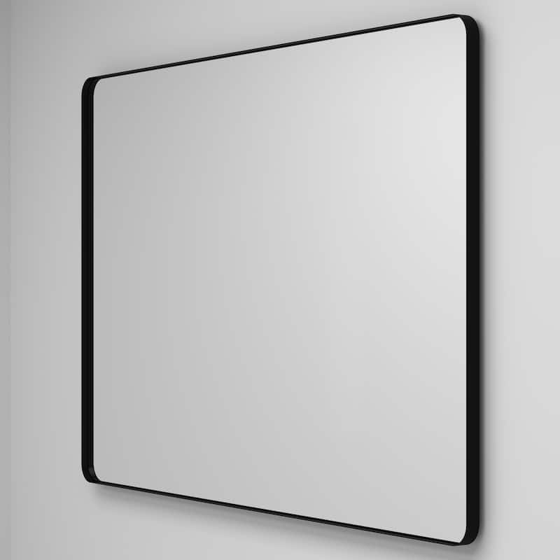 48 Inch Black Rectangular Mirror Metal Framed Mirror Vanity Mirror Dressing Mirror, for Bathroom, Living Room