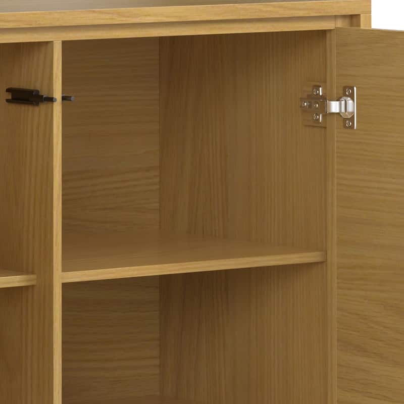 WYNDENHALL Mitchell SOLID WOOD and Metal 39 inch Wide Modern Industrial Medium Storage Cabinet - 39"w x 17"d x 42" h