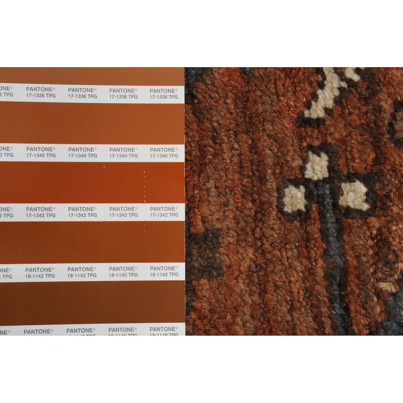 Hand Knotted Oriental 100% Wool Carpet Traditional Medallion Oranges & Rust Heriz (serapi) Area Rug - 13' 4'' X 9' 7''