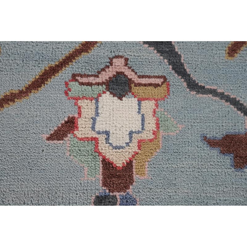 Transitional Oushak Indian Area Rug Handmade Wool Carpet - 8'2" x 9'9"