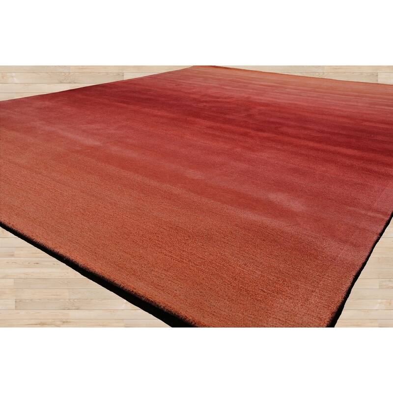 Multi Color Coral Ombre Designer Wool Rug for Modern Interiors
