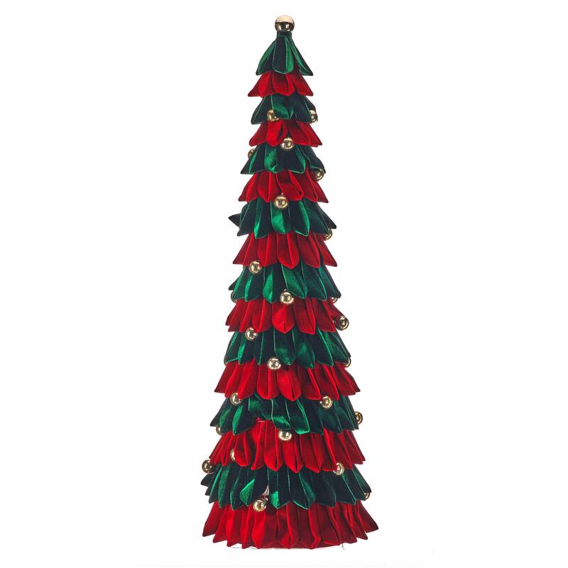 40" Velvet Loop Tree With Ornaments