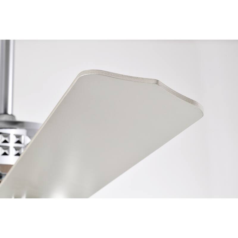 Alora 52 Inch Chrome Polished Finish Glam-Modern Style Crystal Ceiling Fan with Remote