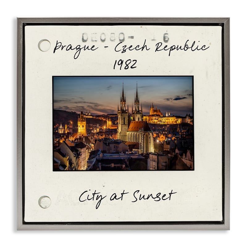 Stupell Prague Travel Cityscape Framed Floater Canvas Wall Art Design By Danita Delimont - 18 x 18 - Grey