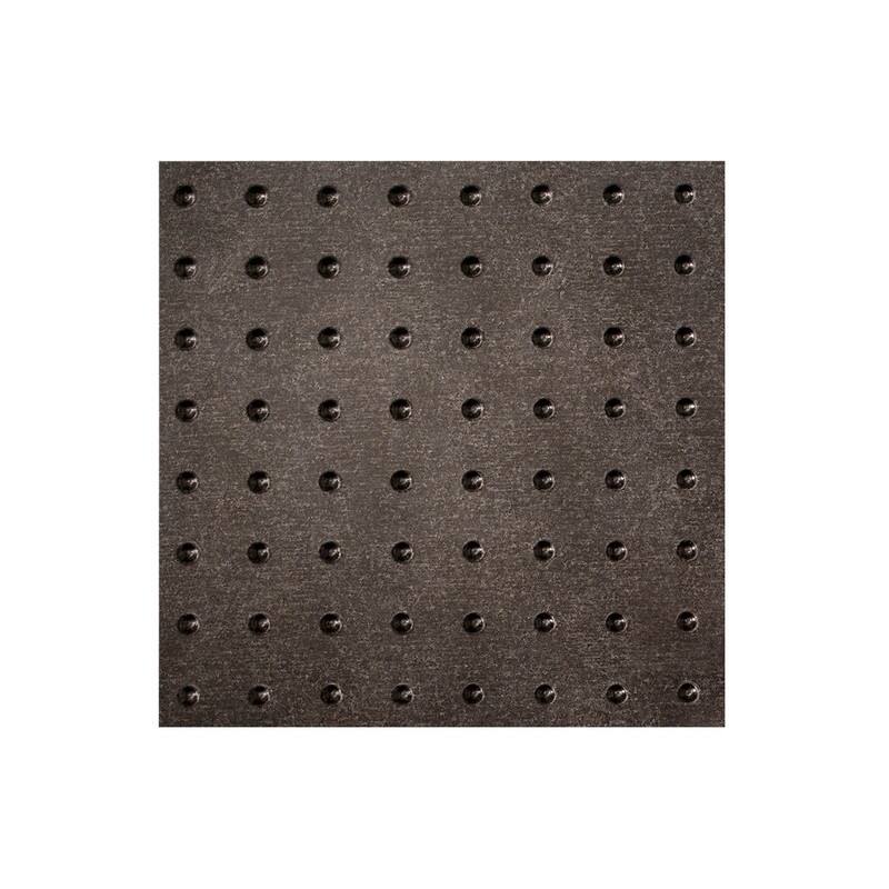 FASÄDE Minidome Decorative Vinyl 2ft x 2ft Lay in Ceiling Panel in Smoked Pewter (5 Pack) - 12in x 12in Sample - Smoked Pewter