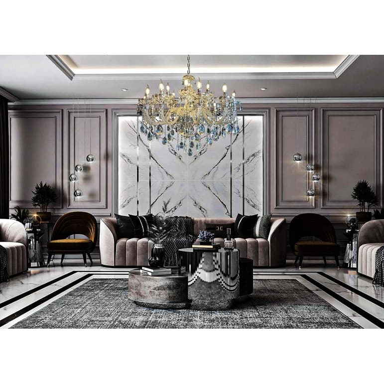 Crystal Chandelier 40" Wide 18-Lights