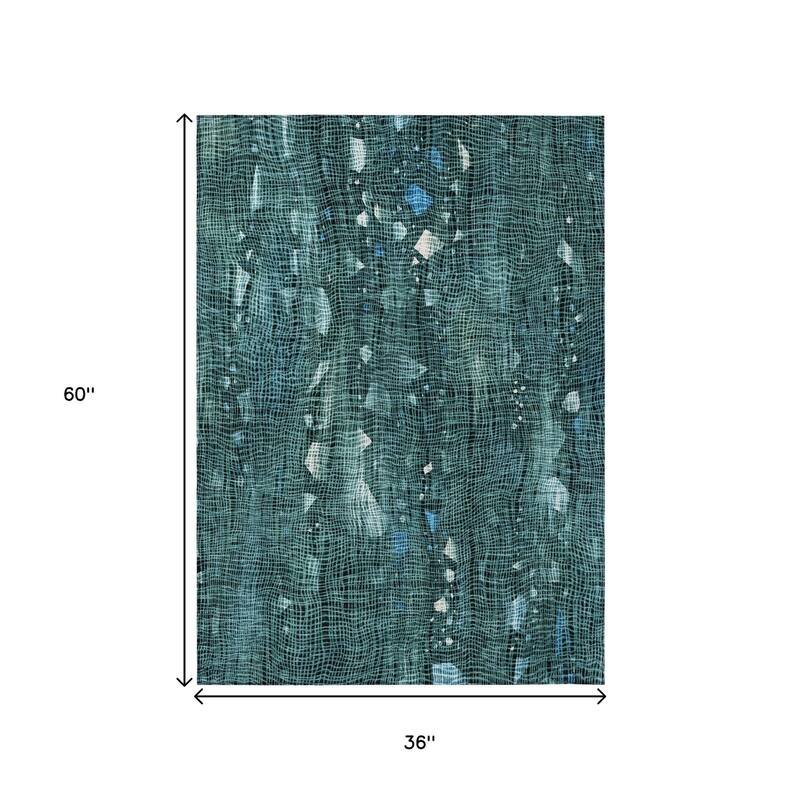 HomeRoots Abstract Transitional Rectangle Outdoor Rug