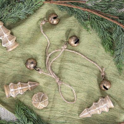 Hanging Metal Jingle Bells with Jute Rope