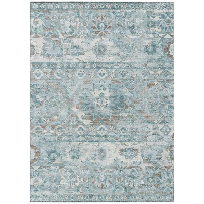 Machine Washable Indoor/ Outdoor Traditional Hudson Chantille Rug