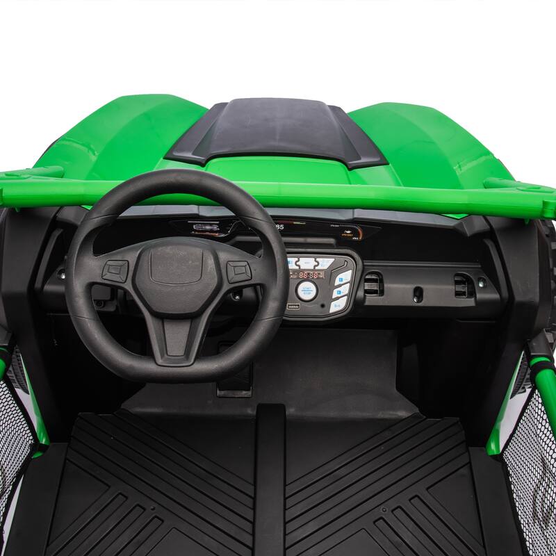 24V Two-seater Kids Ride w/Parents Control,20in seat width,400W Super high power,Horn,Rear storage space,For Kids aged 3+