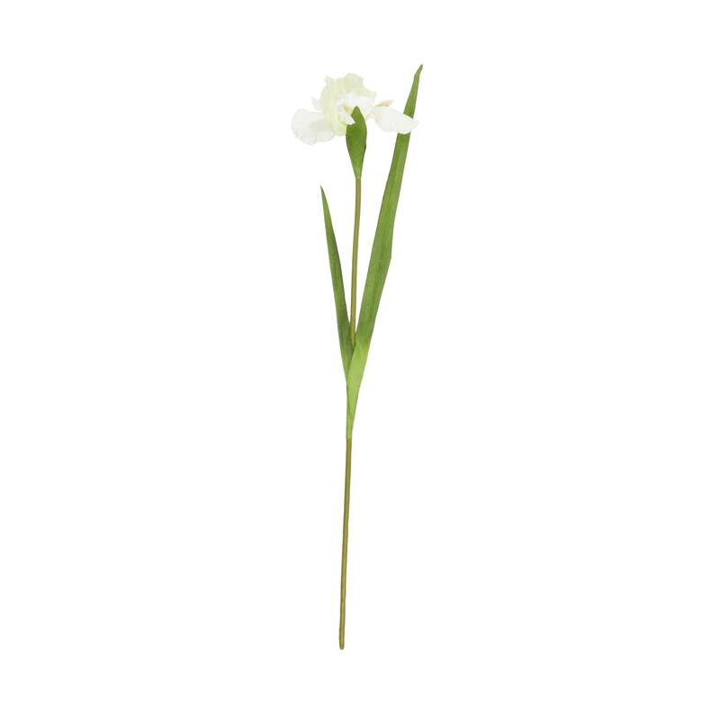 Polyester Iris Tall Artificial Flower Stem - Set of 8 White - Roche River Decor