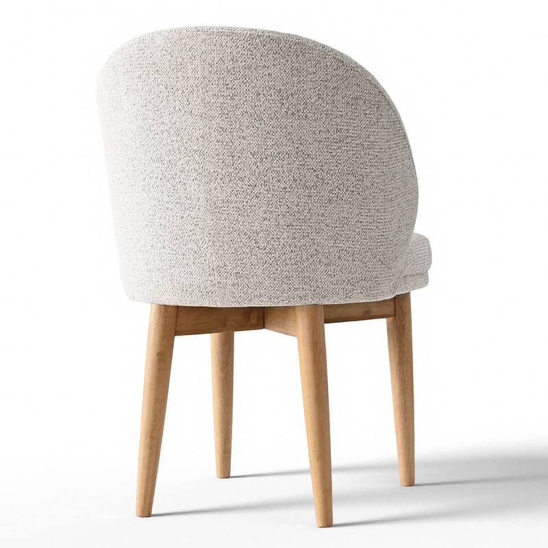 Upholstered Barrel Dining Chair With Solid Wood Legs (Set of 2)