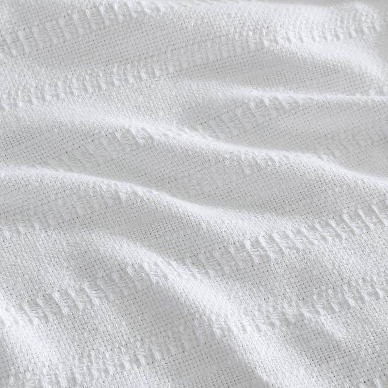 Eddie Bauer Variegated Weave Stripe Cotton Reversible Blanket