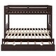 preview thumbnail 17 of 17, Twin Over Pull-Out Bunk Bed with Trundle, Solid Wood Twin Over Twin/Double Twin Bunk Bed with Ladder and Full-Length Guardrail